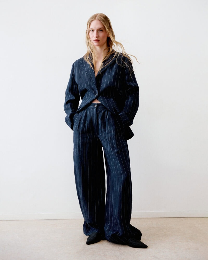 Dreamy Pants Linen Denim stripe - Image 1