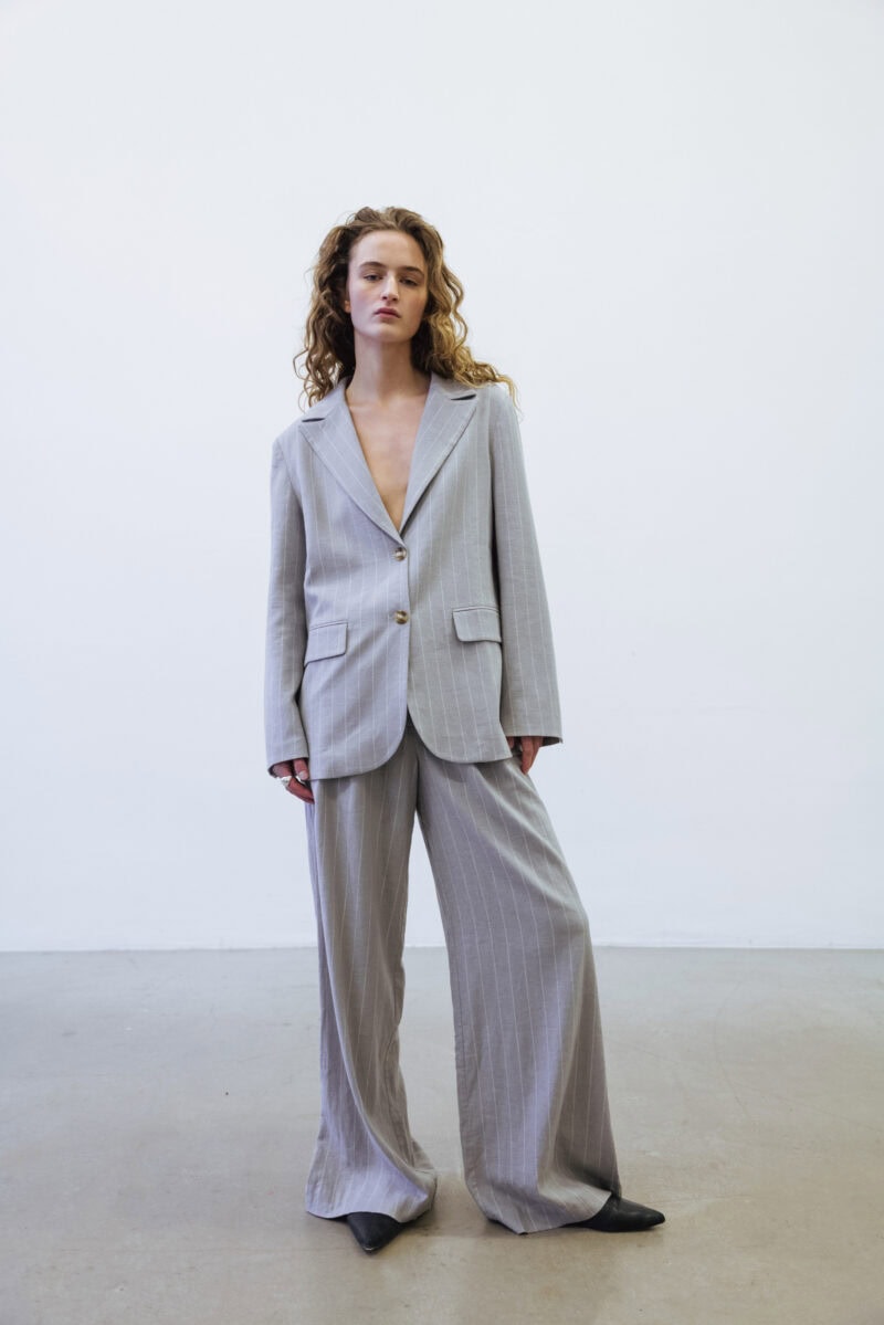 Drömmiga byxor i linne med ränder – Bild 2