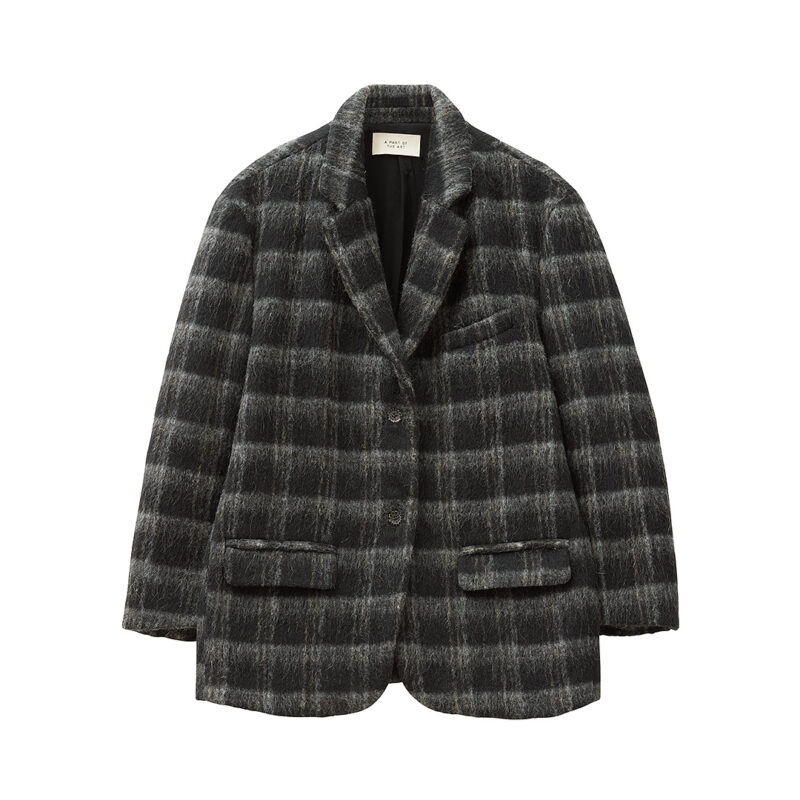 Form Blazer Jacket – Brushed Wool & Alpaca Check - Image 5