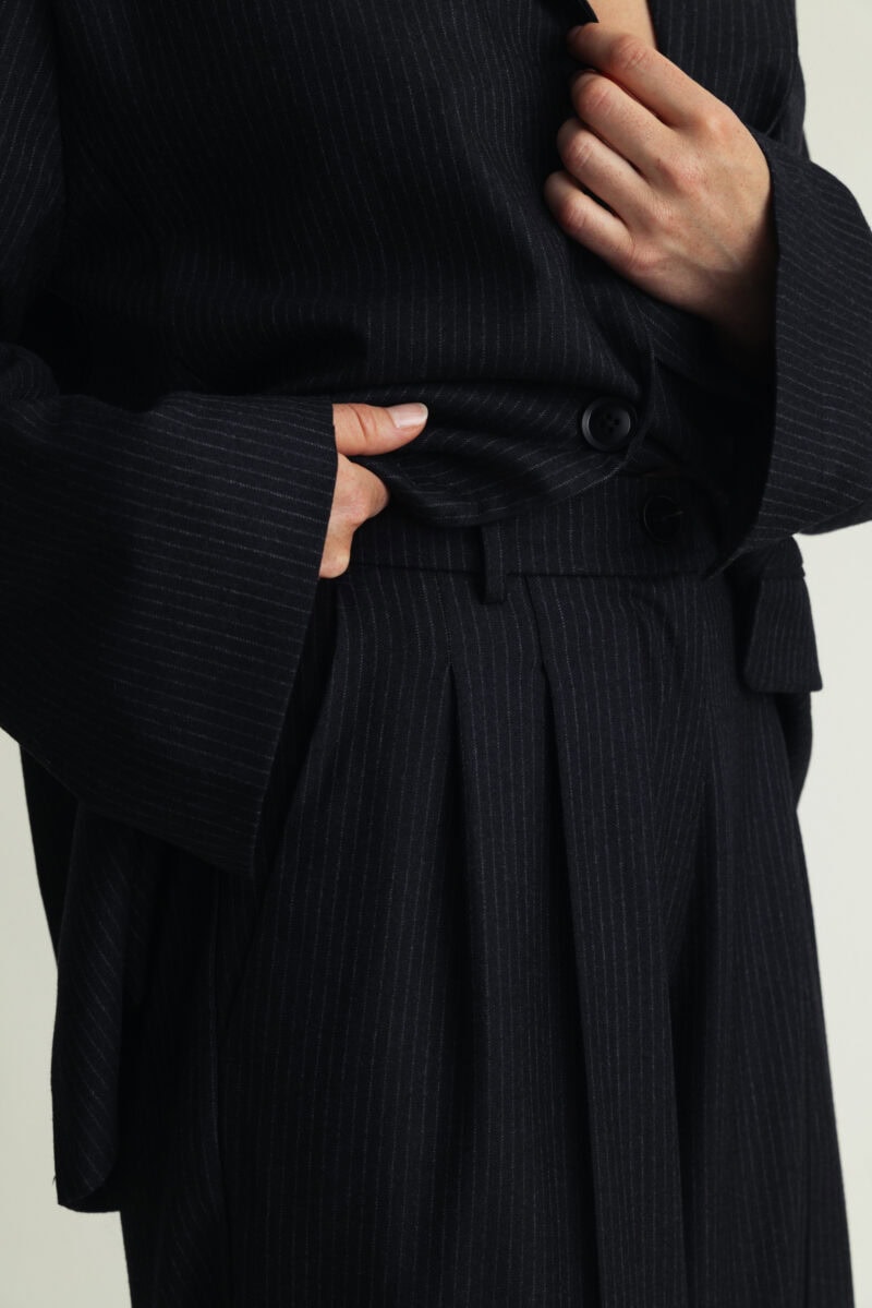 Dreamy Pants Wool Charcoal Pinstripe - Image 3