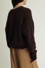 Daily V-Neck Chocolate Brown Melange - Image 3
