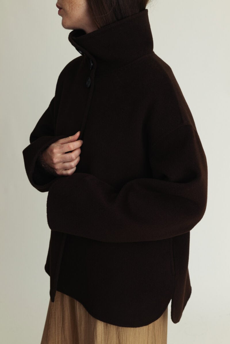 Edge Jacket Luxe Wool Dark Brown - Image 4