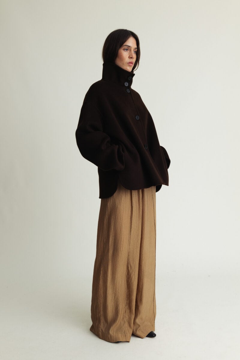 Edge Jacket Luxe Wool Dark Brown - Image 3