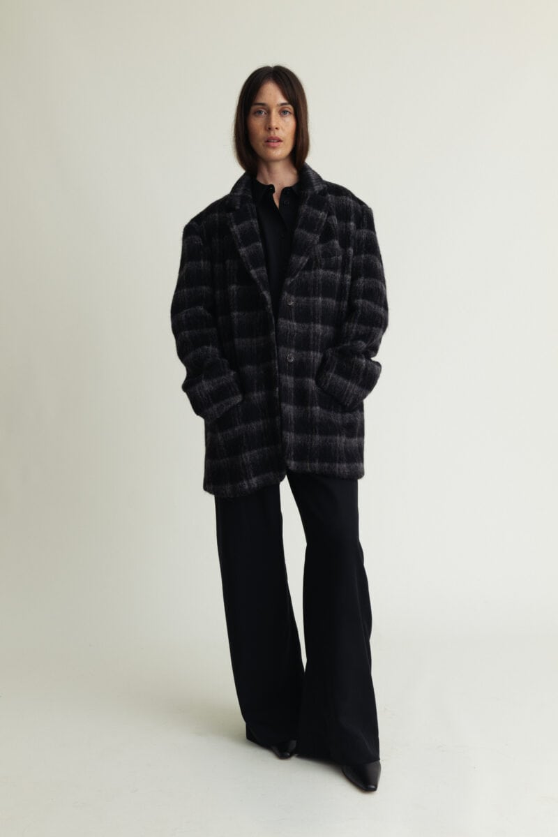 Form Blazer Jacket – Brushed Wool & Alpaca Check - Image 1