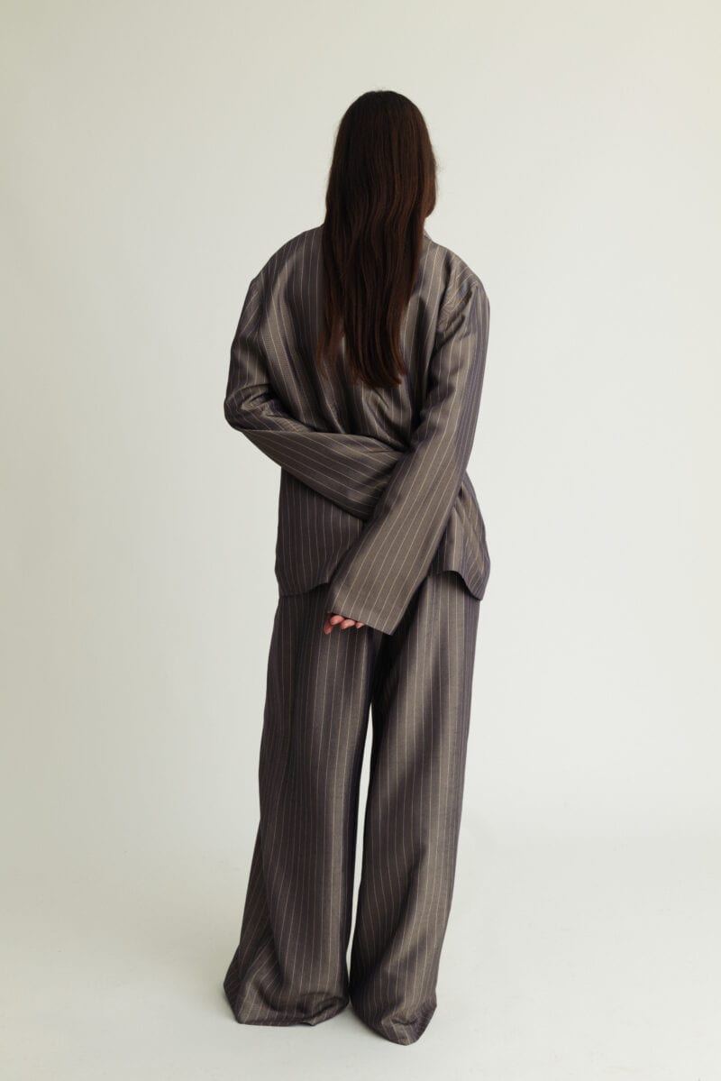 Free Blazer Metallic Grey & Gold Stripe - Image 2