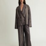 Free Blazer Metallic Grey & Gold Stripe