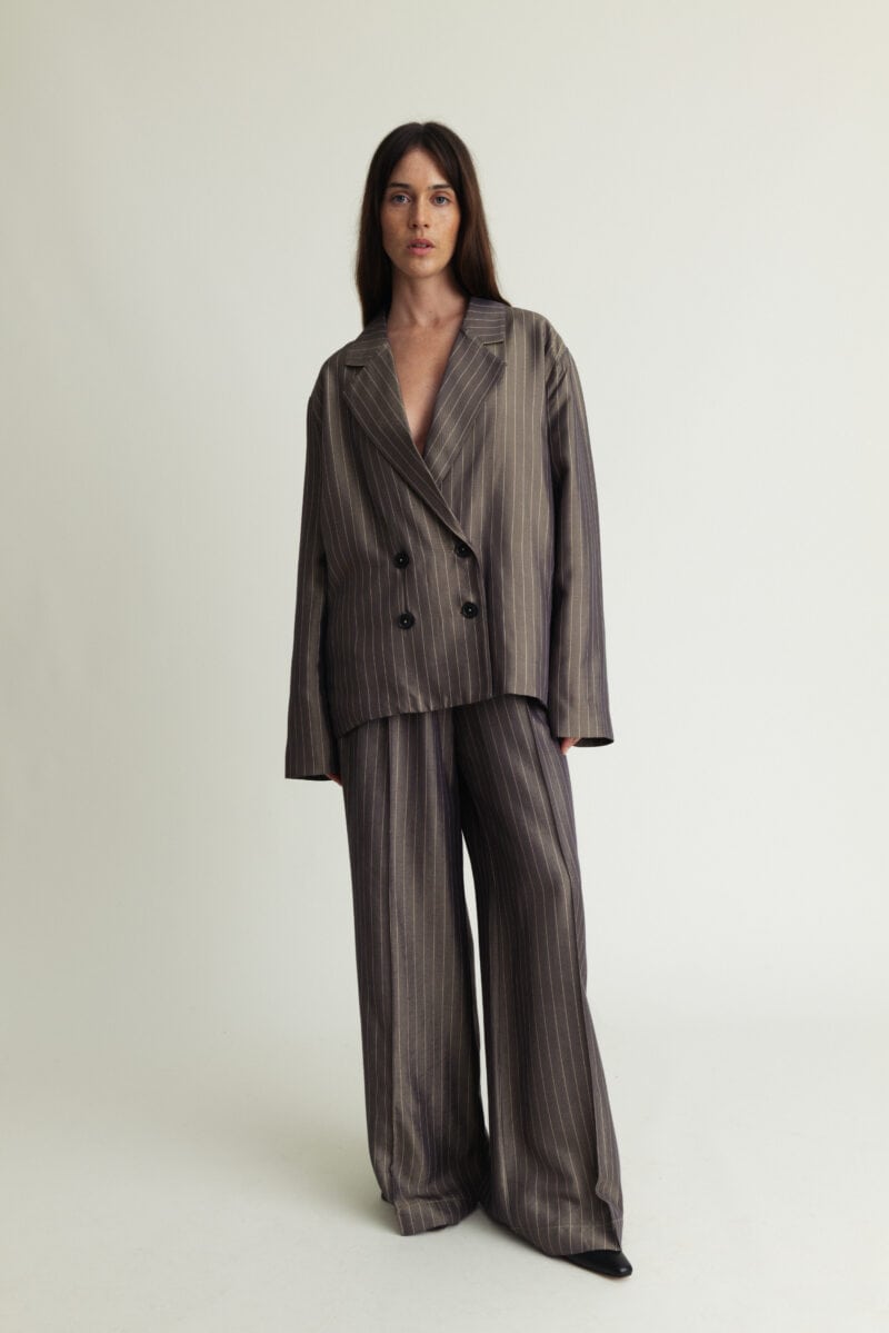 Dreamy Pants Metallic Grey & Gold Stripe - Image 3
