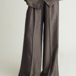 Dreamy Pants Metallic Grey & Gold Stripe