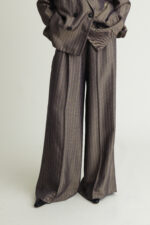 Dreamy Pants Metallic Grey & Gold Stripe