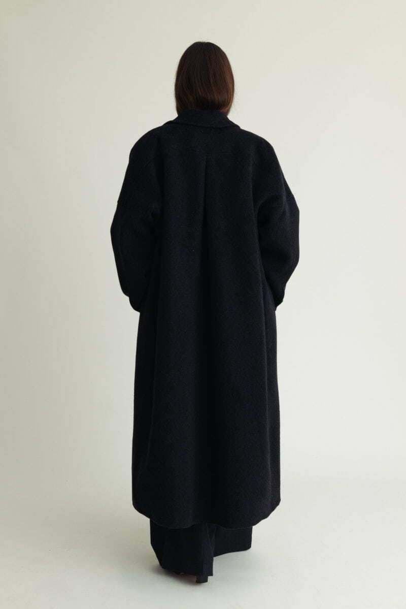 Lyric Coat, kashmirblandning, svart melange – Bild 3