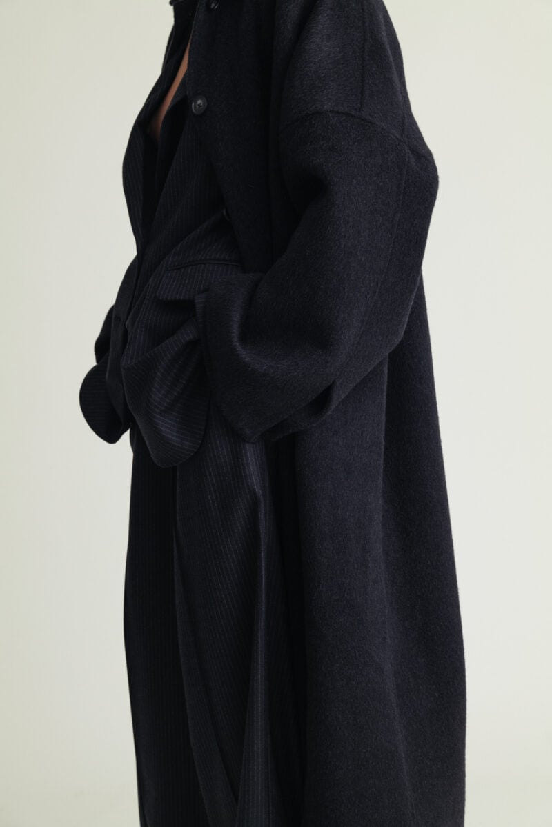 Lyric Coat, kashmirblandning, svart melange – Bild 4