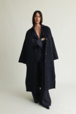 Lyric Coat, kashmirblandning, svart melange
